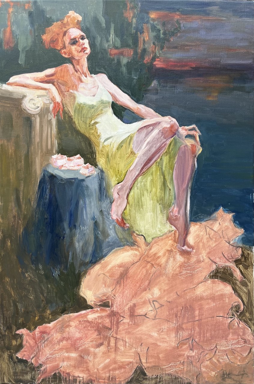 Repose in Green — Oil on canvas